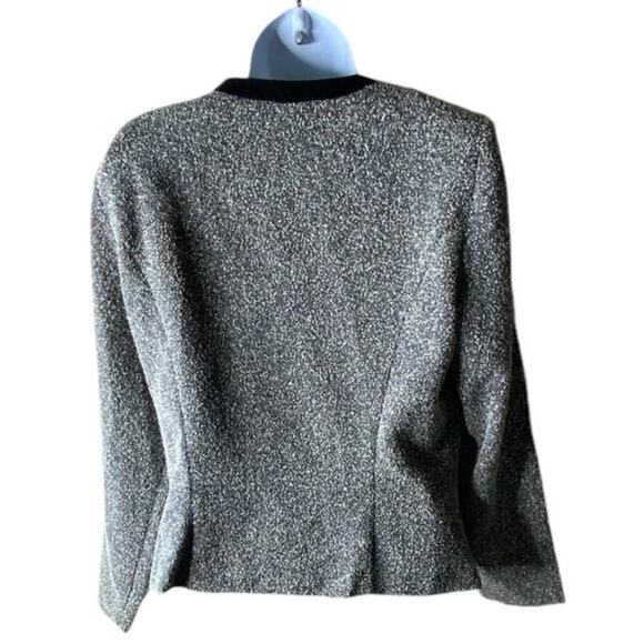 Positive Attitude Blazer Size 10 Tweed Embroidered Jacket Asymmetrical Closure - Picture 3 of 8